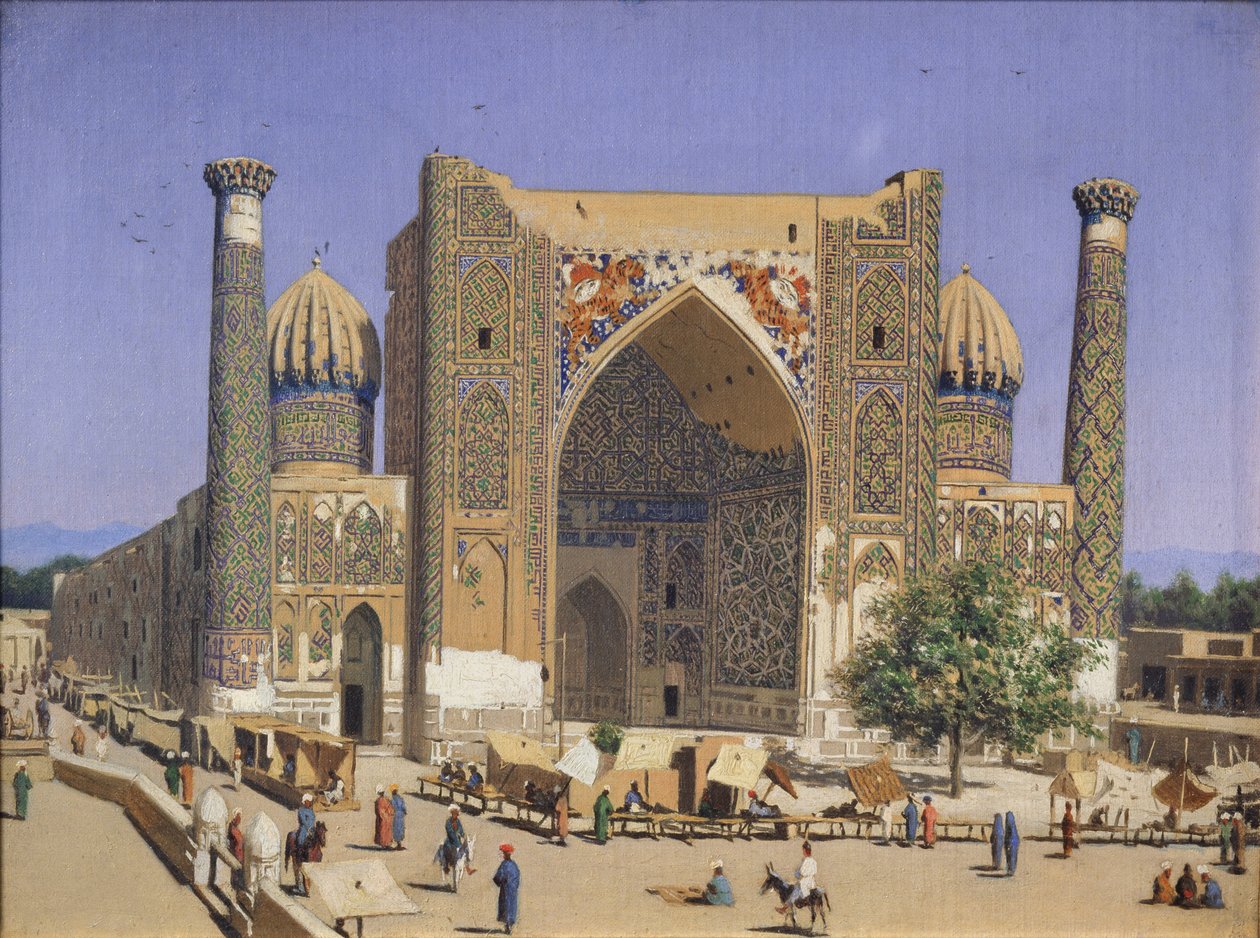 Madrasa Sherdar na placu Registan w Samarkandzie, 1869-1870 autorstwa Vasili Vasilievich Vereshchagin