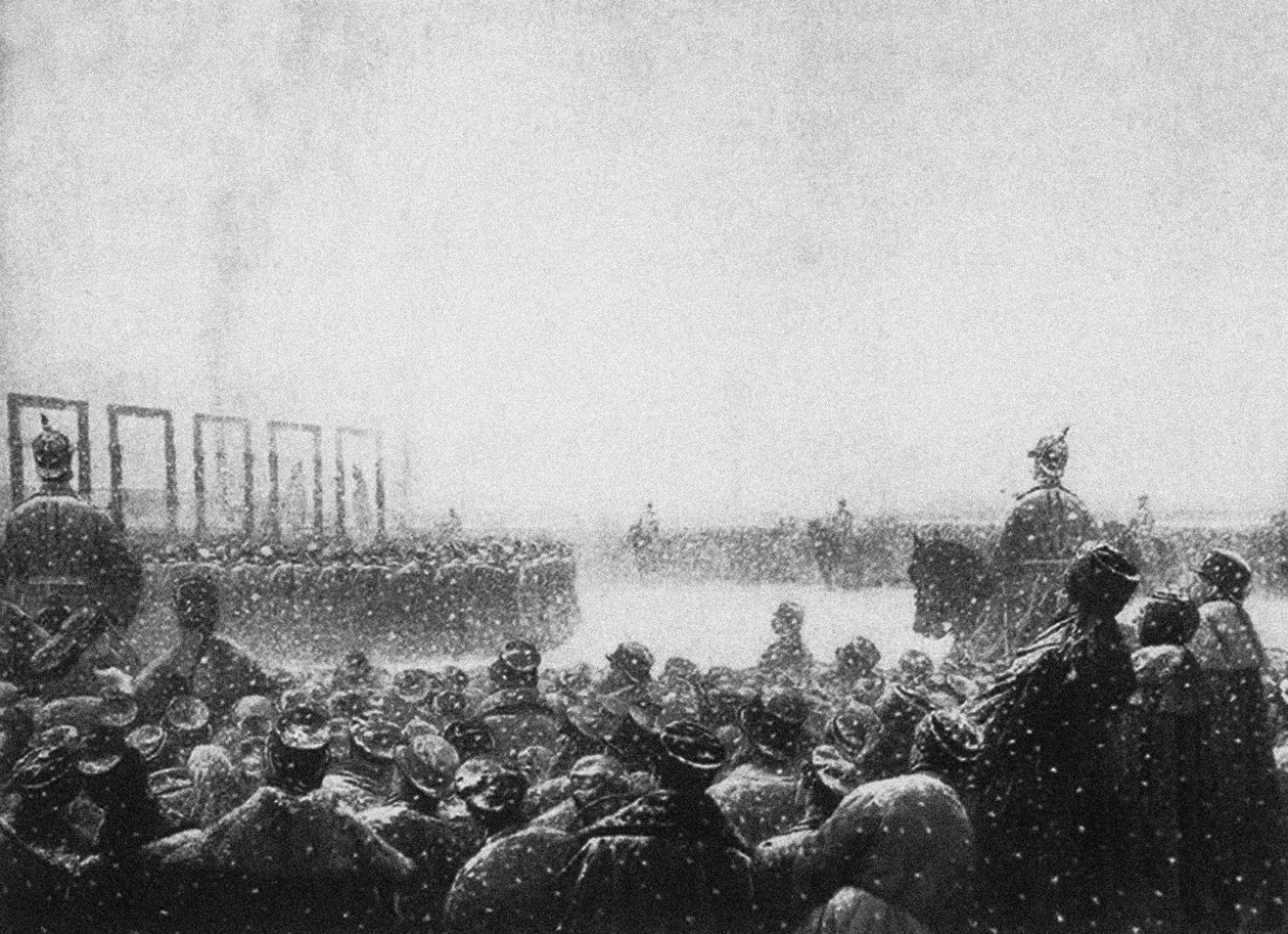Egzekucja terrorystów w Rosji, 1884-1885 autorstwa Vasili Vasilievich Vereshchagin