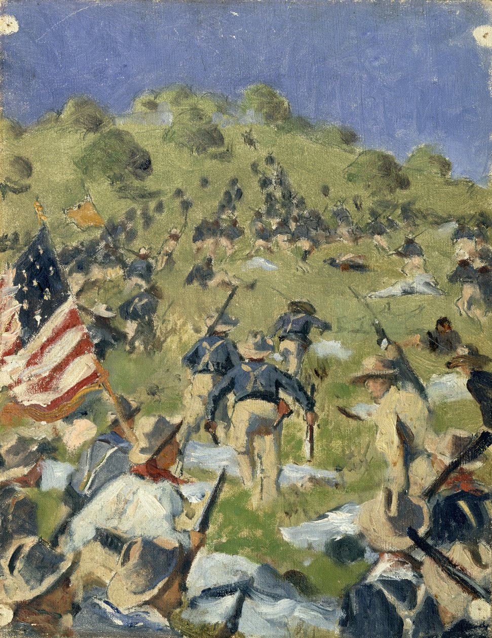 Theodore Roosevelt zdobywa Wzgórza Saint-Juan autorstwa Vasili Vasilievich Vereshchagin
