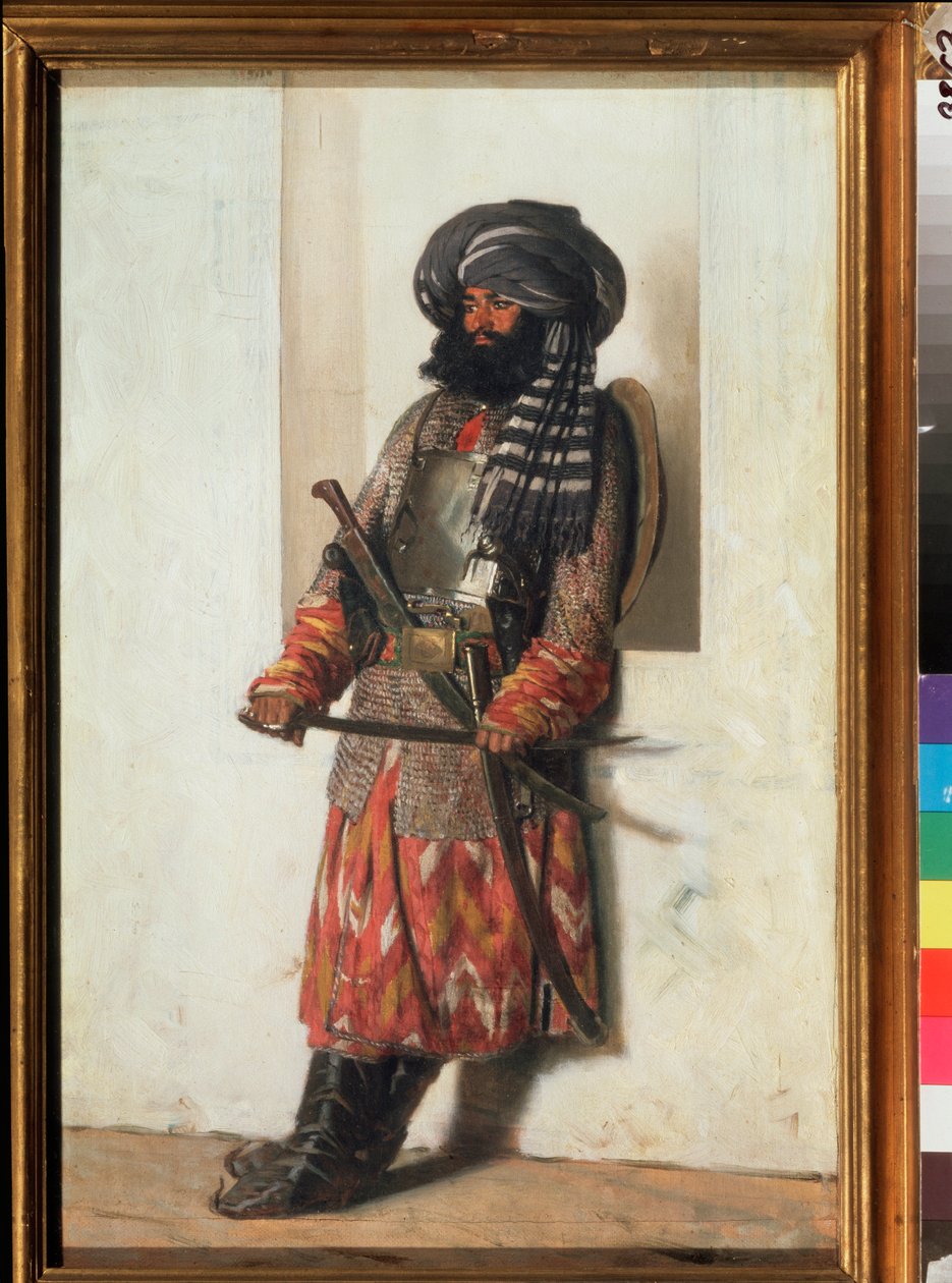 Un afghan (An Afghan) - Obraz Wasilija Wasiljewicza Vereshchagin (Vassili Vereshchagin) (1842-1904), olej na płótnie autorstwa Vasili Vasilievich Vereshchagin