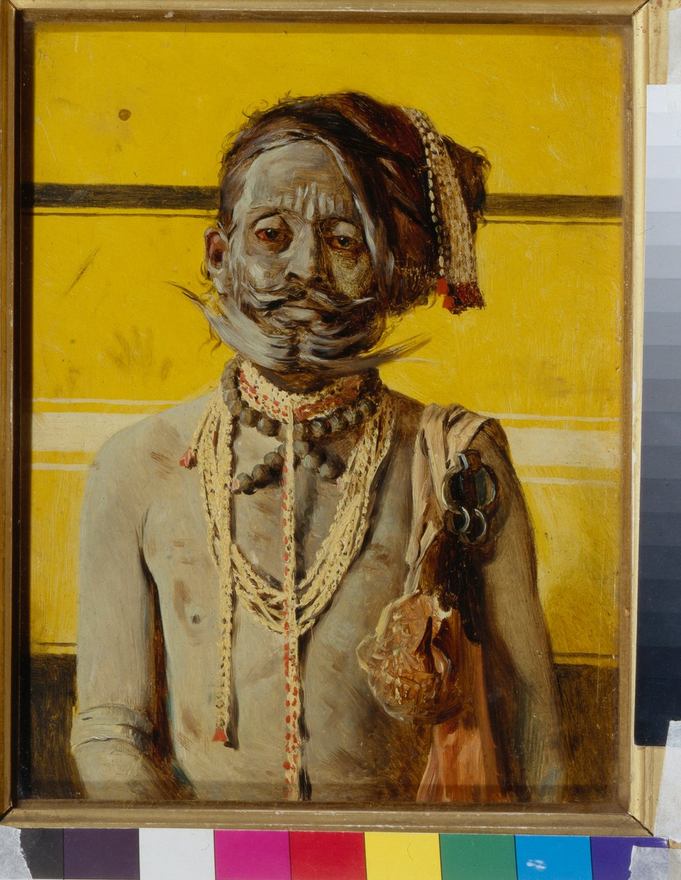 A fakir (A fakir) - Obraz Wasilija Wasiljewicza Wierieszczagina (Wasilija Wierieszczagina) (1842-1904), olej na desce (24,2x18,8 cm) autorstwa Vasili Vasilievich Vereshchagin