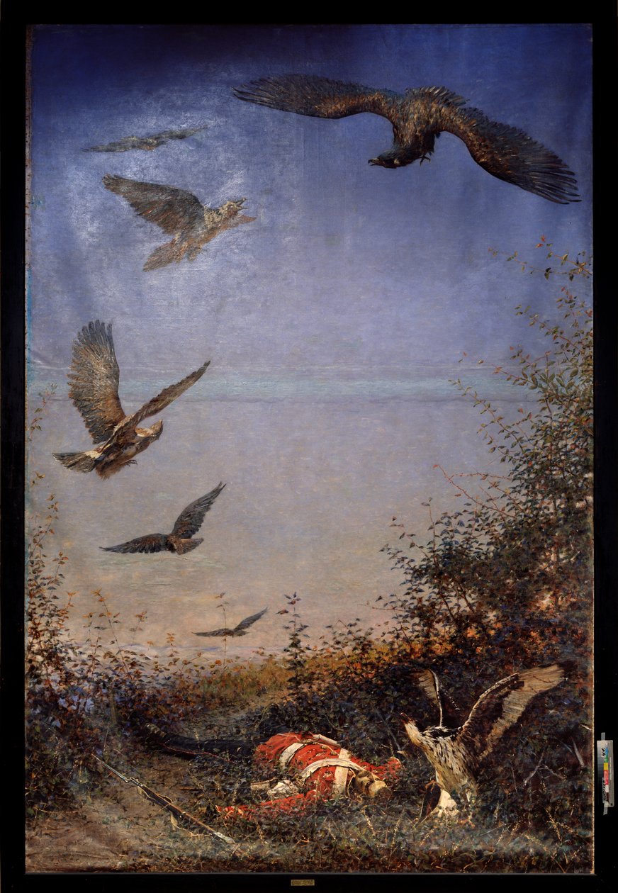 Zapomniany żołnierz - obraz Wasilija Wasiljewicza Vereshchagin (Vassili Vereshchagin) (1842-1904), olej na płótnie autorstwa Vasili Vasilievich Vereshchagin