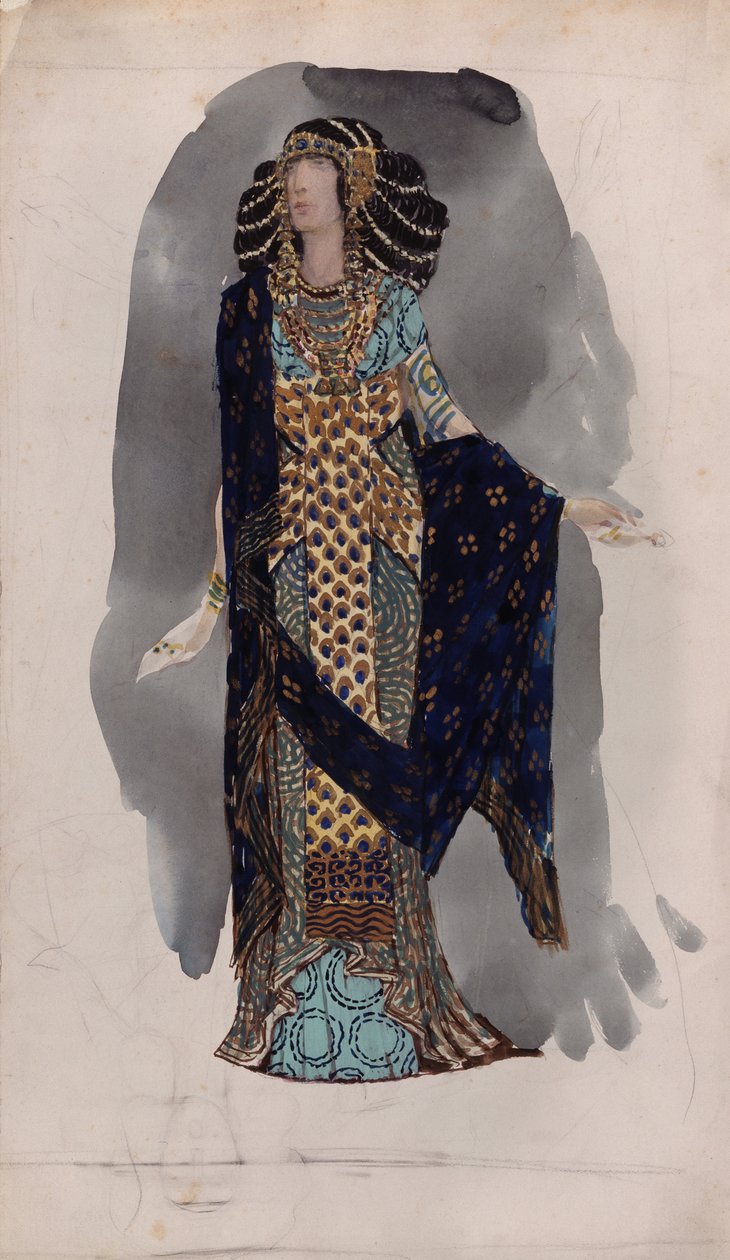 Projekt kostiumów z serialu tancerzy orientalnych, 1900 autorstwa Vasili Vasilyevich Vladimirov