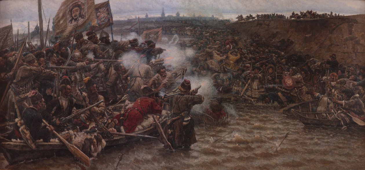 Yermaks Podbój Syberii autorstwa Vasilij Ivanovic Surikov