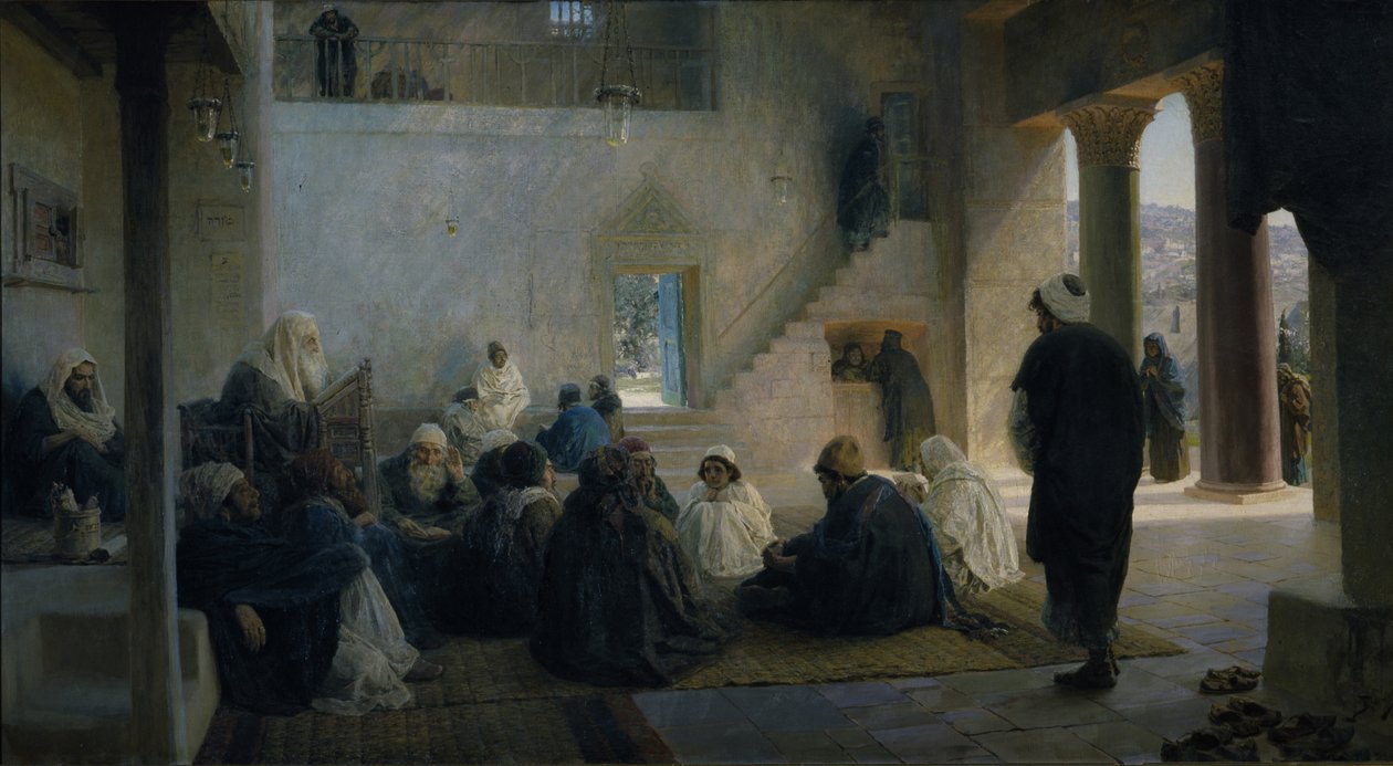 Chrystus wśród lekarzy, 1896 autorstwa Vasilij Dmitrievich Polenov