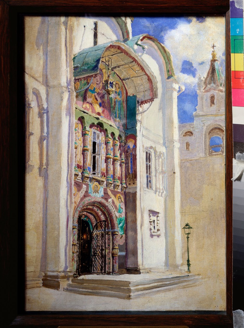 Południowe wejście do katedry Wniebowzięcia NMP na Kremlu moskiewskim - Obraz Wasilija Dmitriewicza Polenowa (1844-1927), olej na płótnie autorstwa Vasilij Dmitrievich Polenov