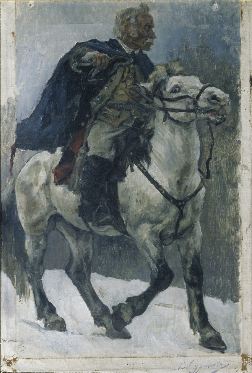 Aleksander Suworow na koniu, 1897-1898 autorstwa Vasilij Ivanovic Surikov
