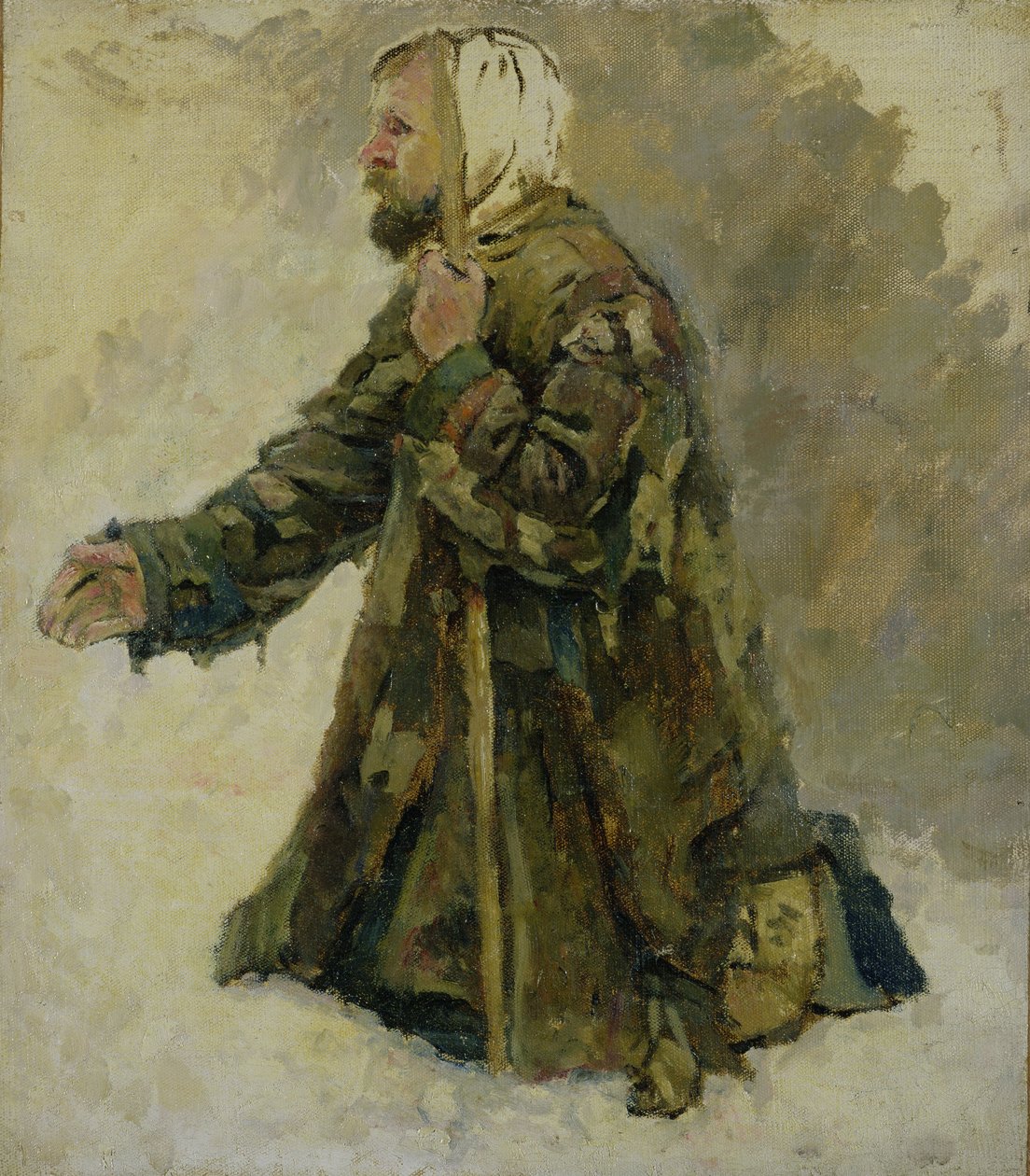 Głupiec Boga na kolanach autorstwa Vasilij Ivanovic Surikov