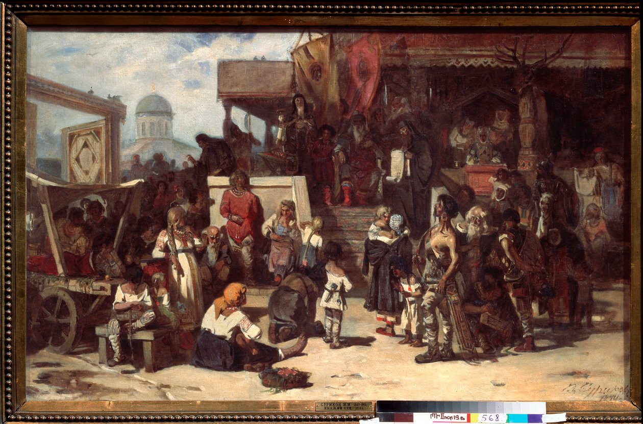 Wyrok Wielkiego Księcia - Obraz Wasilija Iwanowicza Surikowa (Wasilij Surikow lub Wasilij Surikow) (1848-1916), olej na płótnie autorstwa Vasilij Ivanovic Surikov