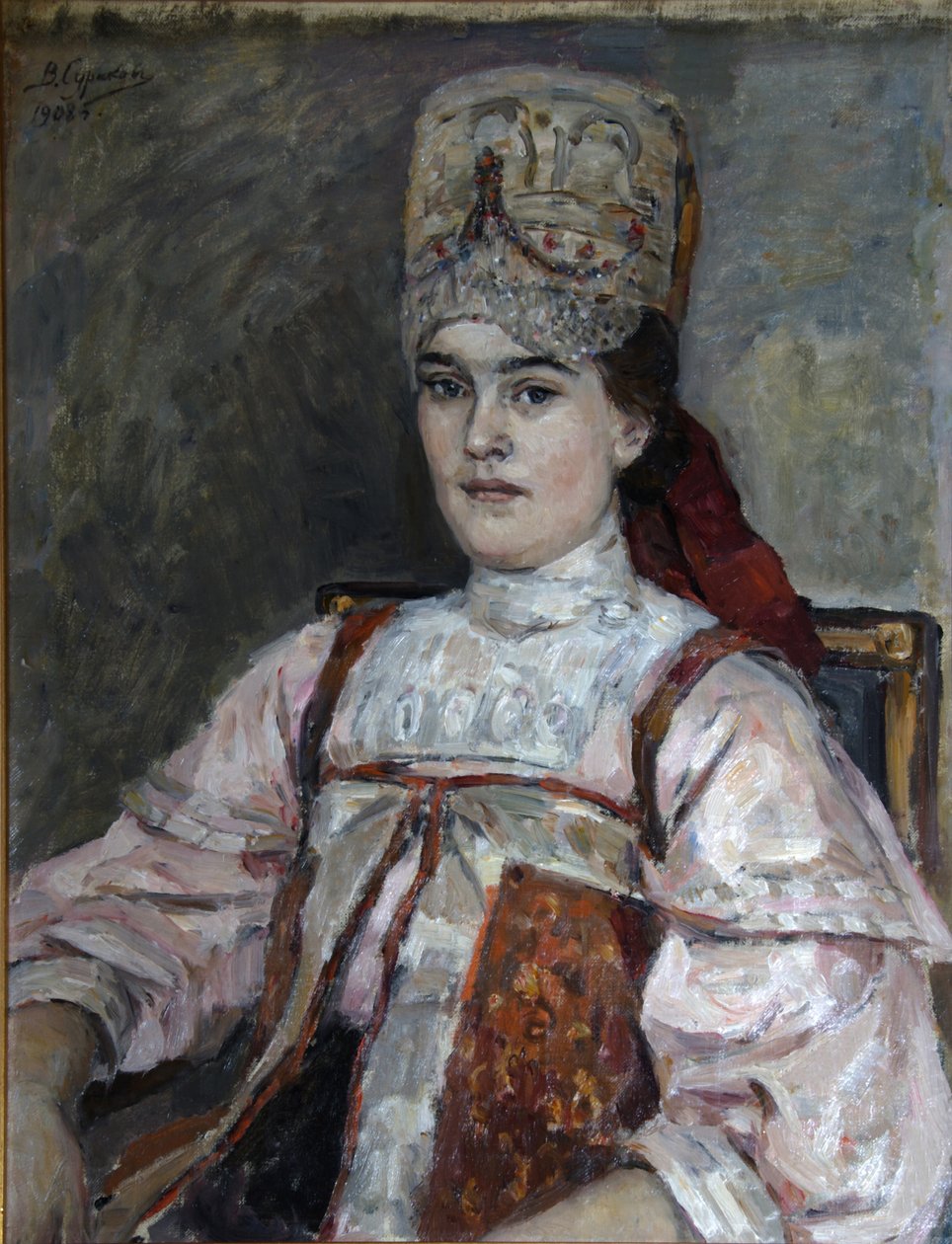 Portret Natalii Fiodorovny Matveeva, 1908 autorstwa Vasilij Ivanovic Surikov