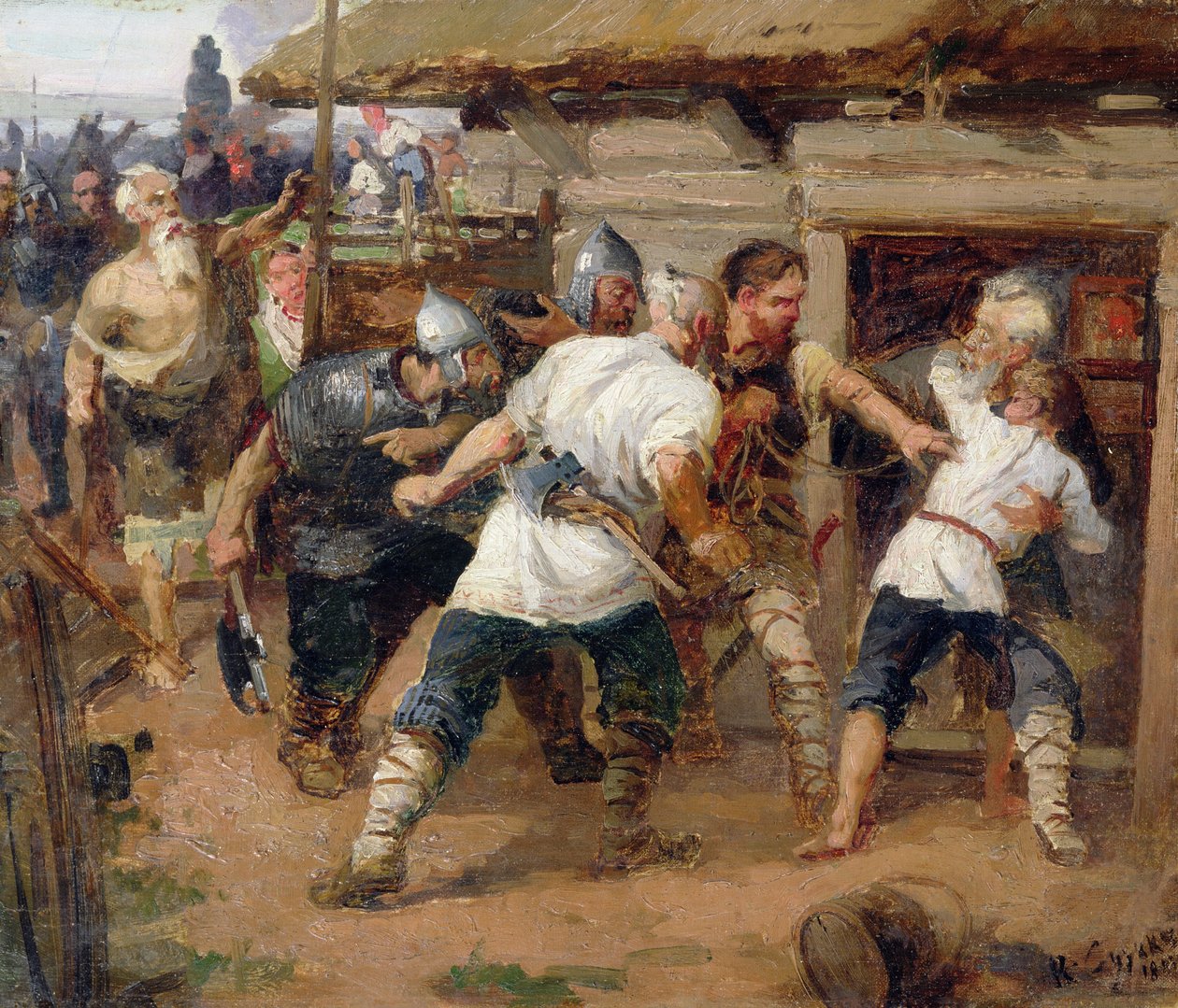 Poganie wymordowali pierwszych chrześcijan Rusi Kijowskiej autorstwa Vasilij Ivanovic Surikov