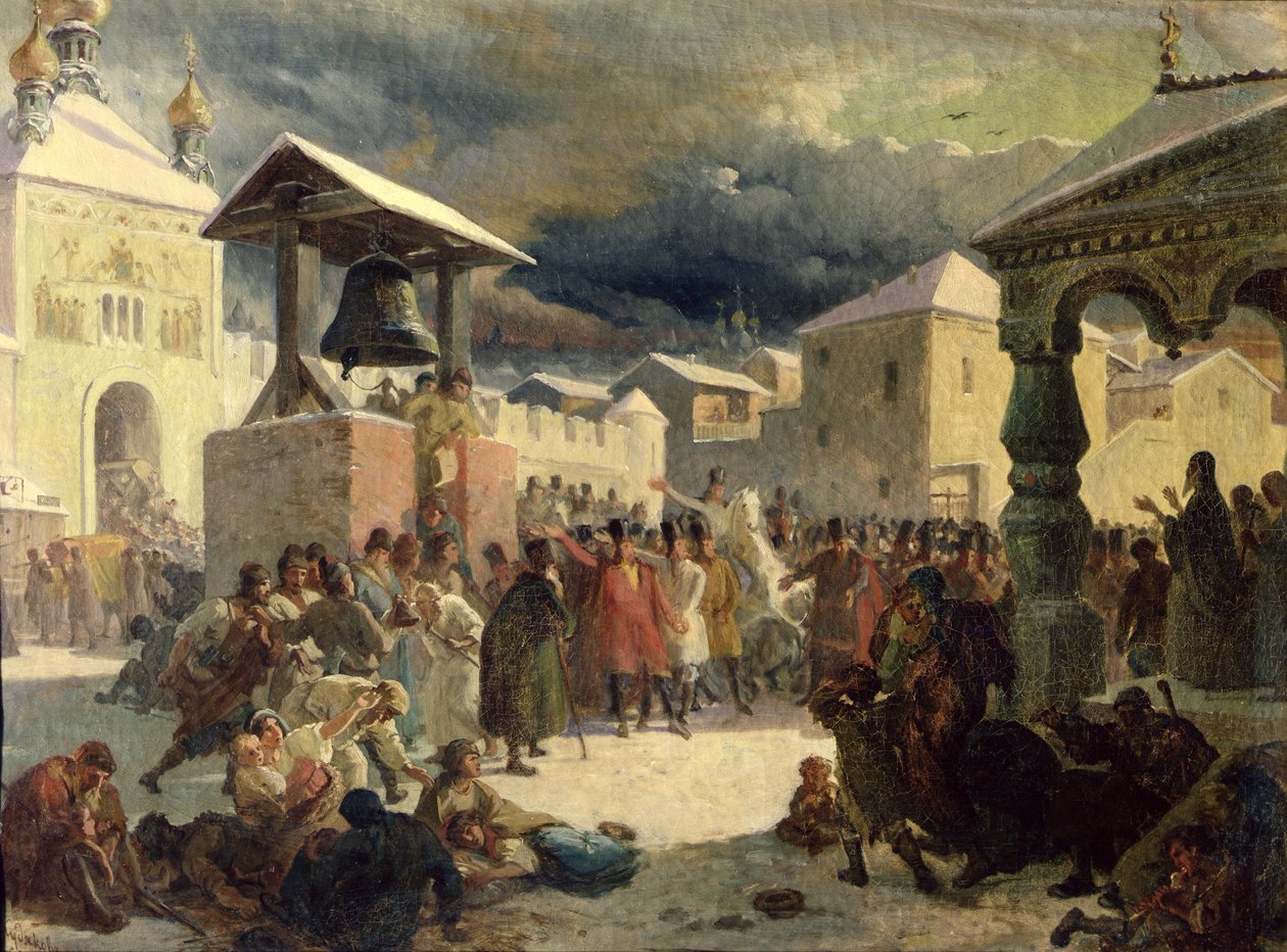 Veche w Republice Nowogrodzkiej, 1861 autorstwa Vasily Grigorievich Khudyakov