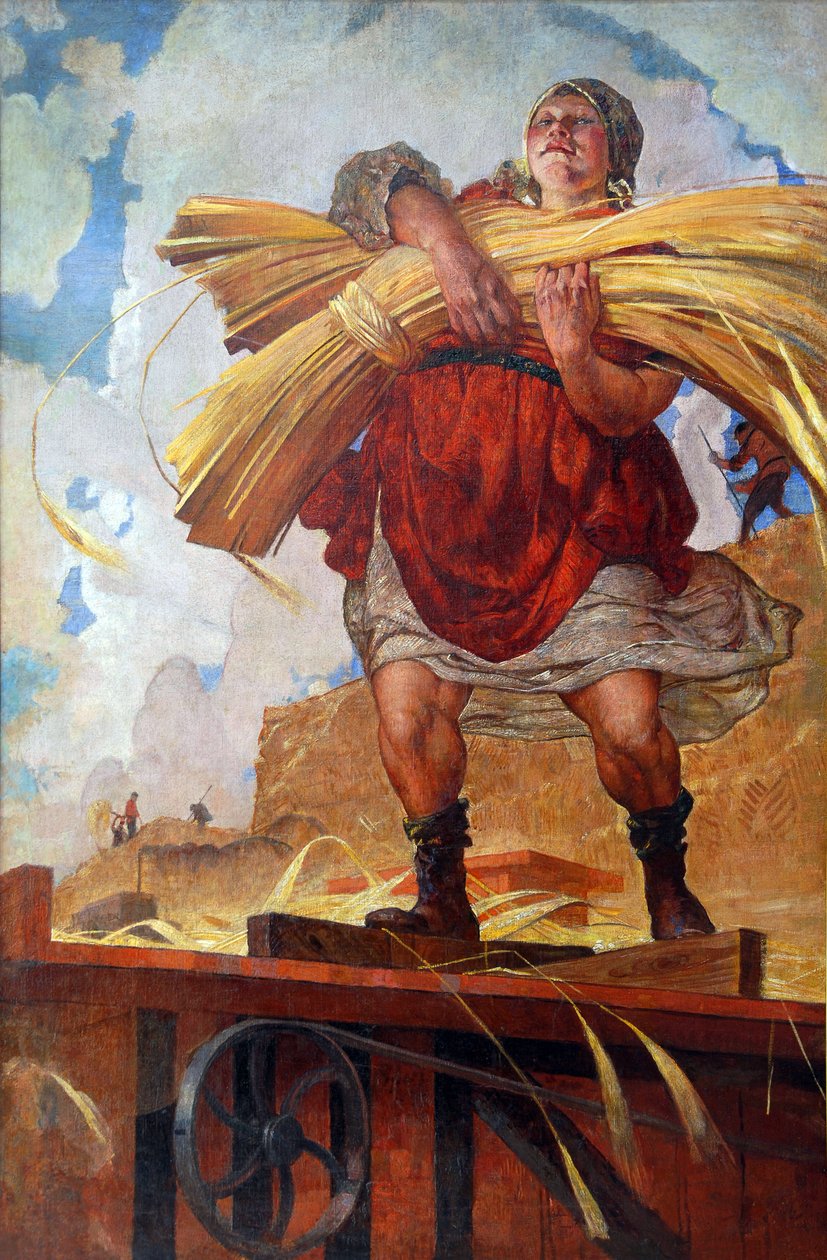 Rolnik kolektywny par Kostyanitsyn, Wasilij Nikołajewicz (1881-1940). olej na płótnie autorstwa Vasily Nikolaevich Kostyanitsyn