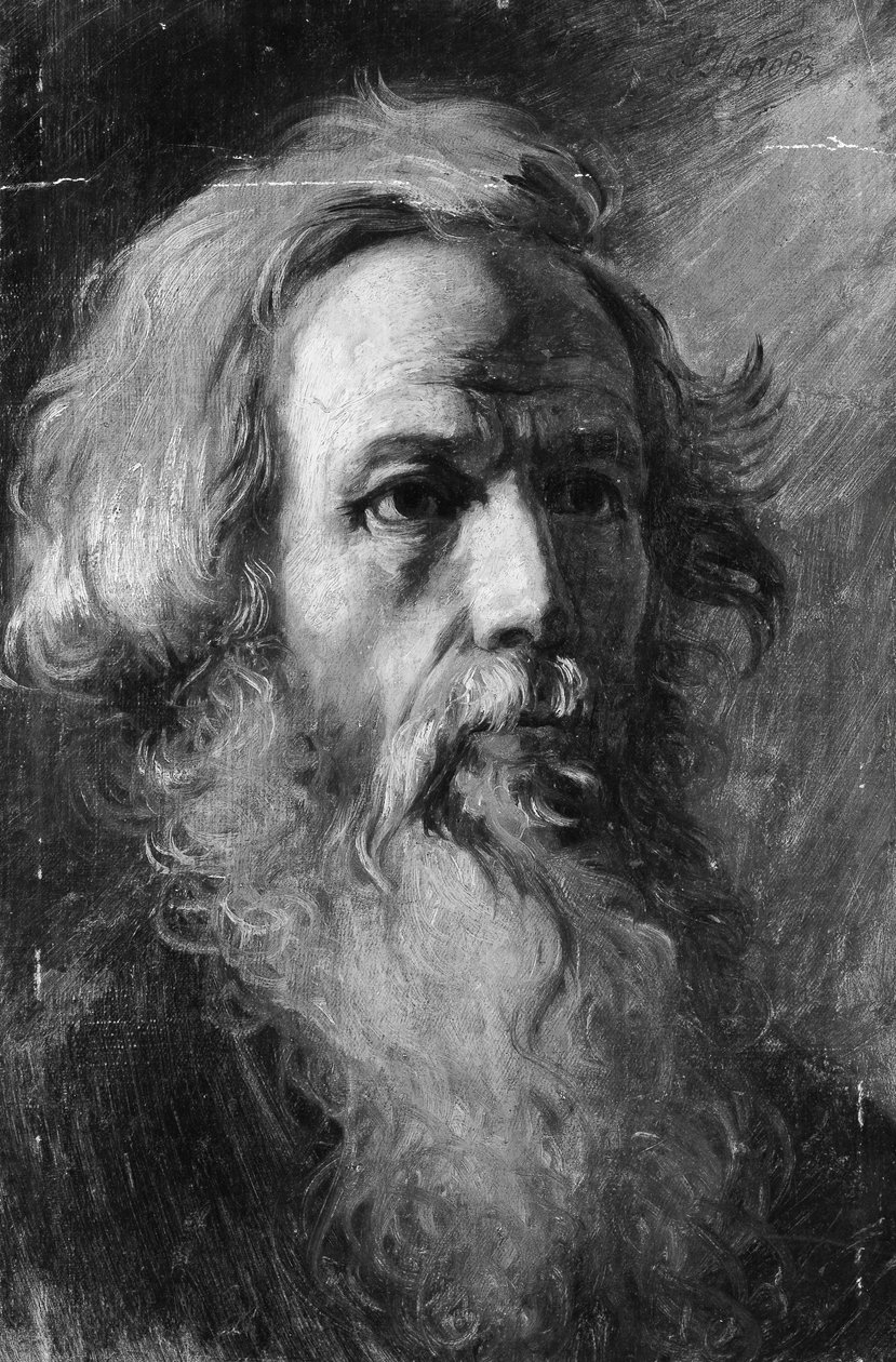 Głowa mężczyzny, prawdopodobnie ca. 1870-82. autorstwa Vasily Perov