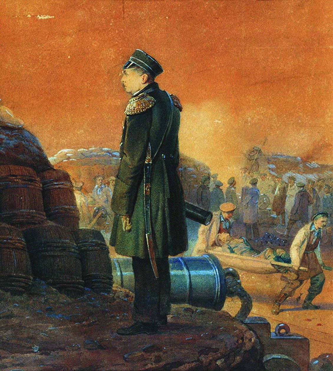 Admirał Paweł Nachimow na Bastionie, 1855 autorstwa Georg Wilhelm Timm