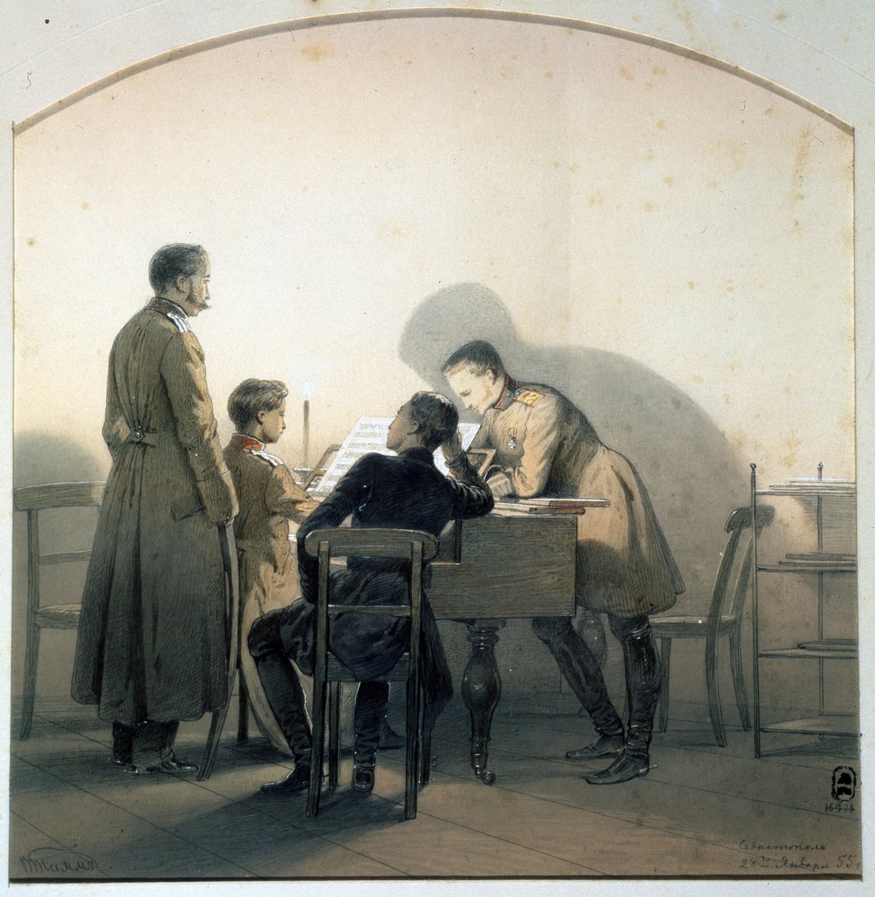 Przy fortepianie, 1855 autorstwa Georg Wilhelm Timm