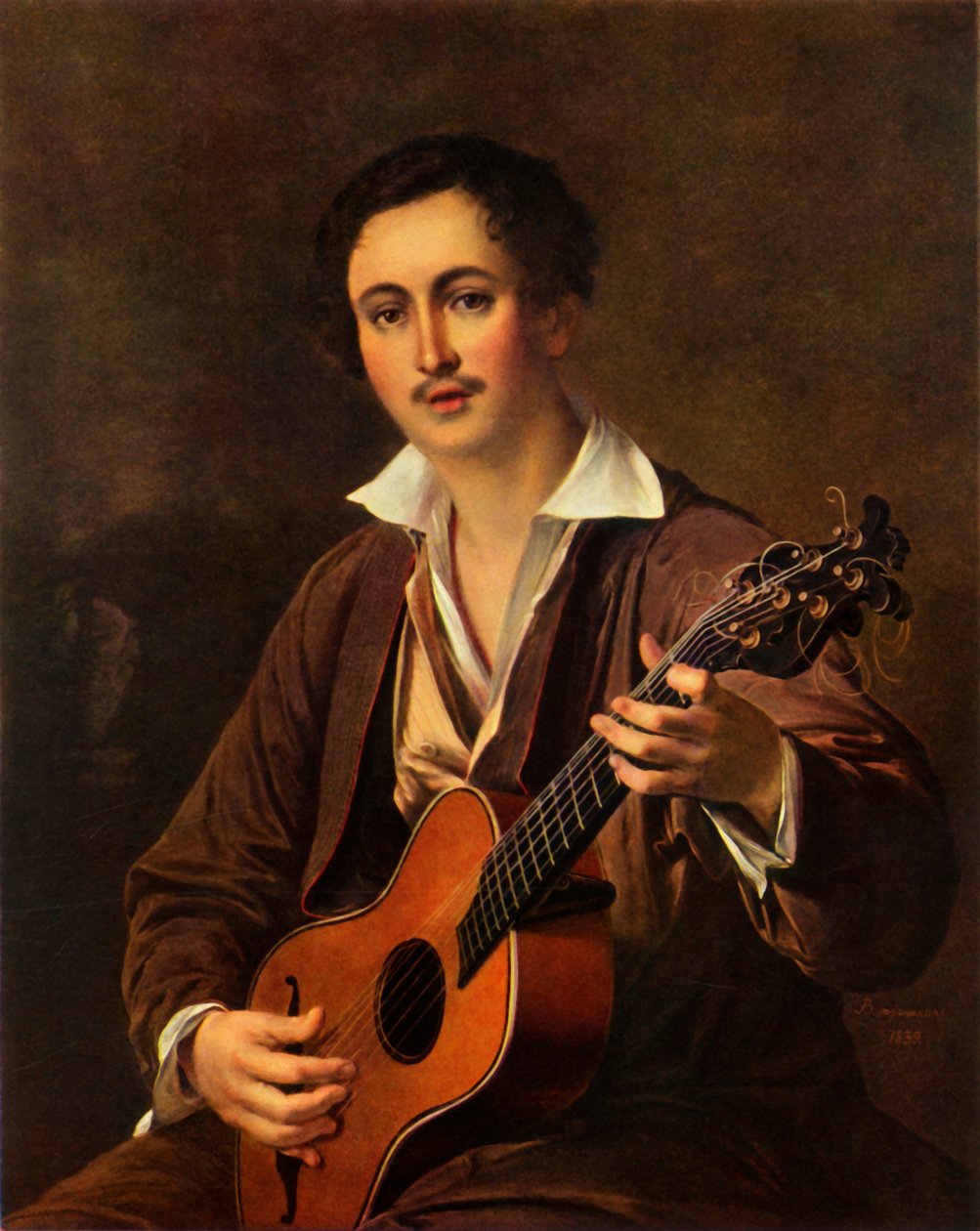 Gitarzysta, lata 20. XIX wieku, 1965. autorstwa Vasily Tropinin