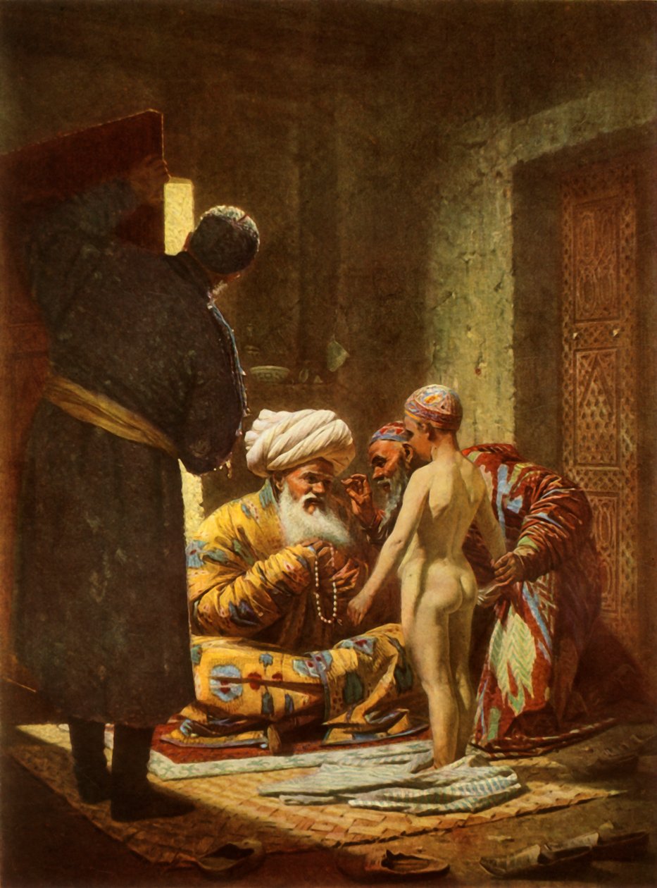 Sprzedaż młodego chłopa pańszczyźnianego, 1872, 1965. autorstwa Vasily Vereshchagin