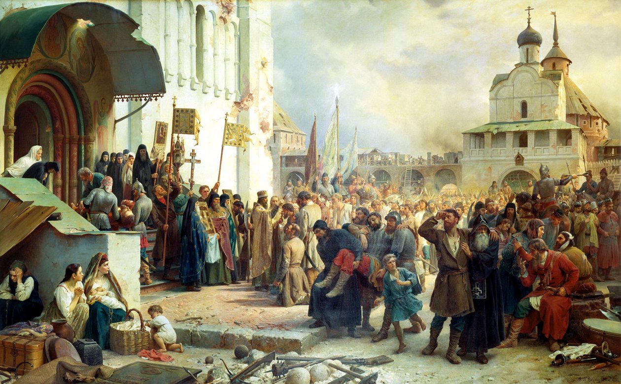 Oblężenie Trójcy Sergiusz Ławra w Sergiev Posad, 1891. autorstwa Vasily Vereshchagin