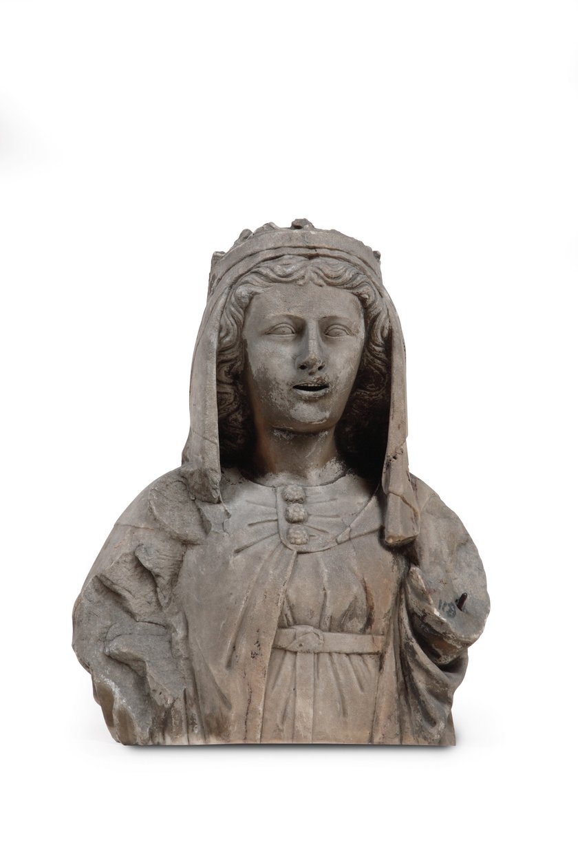 Rzeźbione marmurowe popiersie świętej kobiety (marmur) autorstwa Venetian School