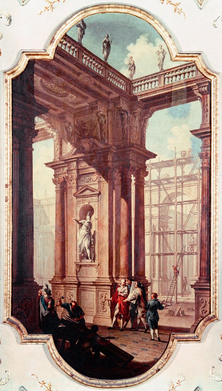 Plac budowy willi w Venetie Obraz szkoły weneckiej. XVIII-wieczna Wenecja Galleria del Accademia autorstwa Venetian School