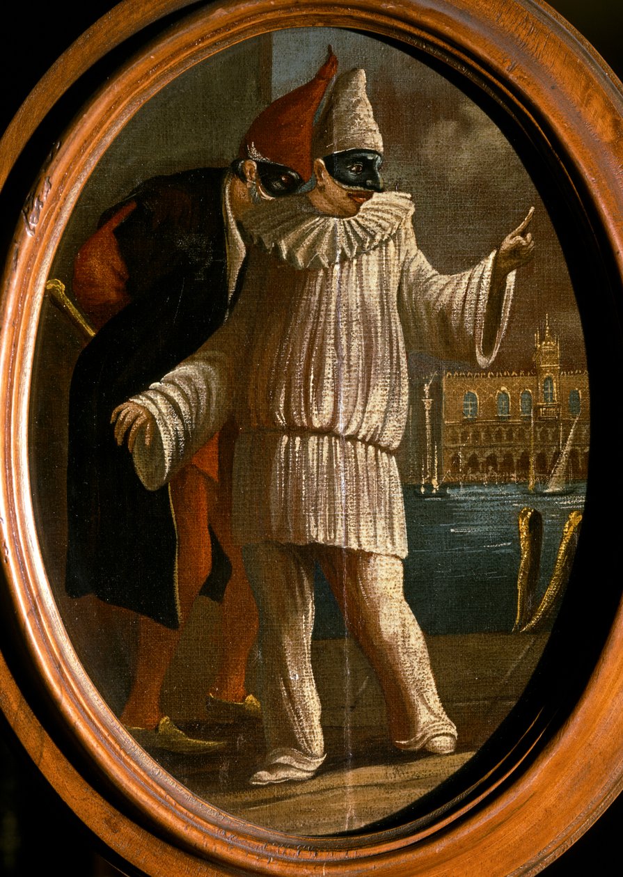 Pulcinella i Pantalone. XVIII wiek (olej) autorstwa Venetian School