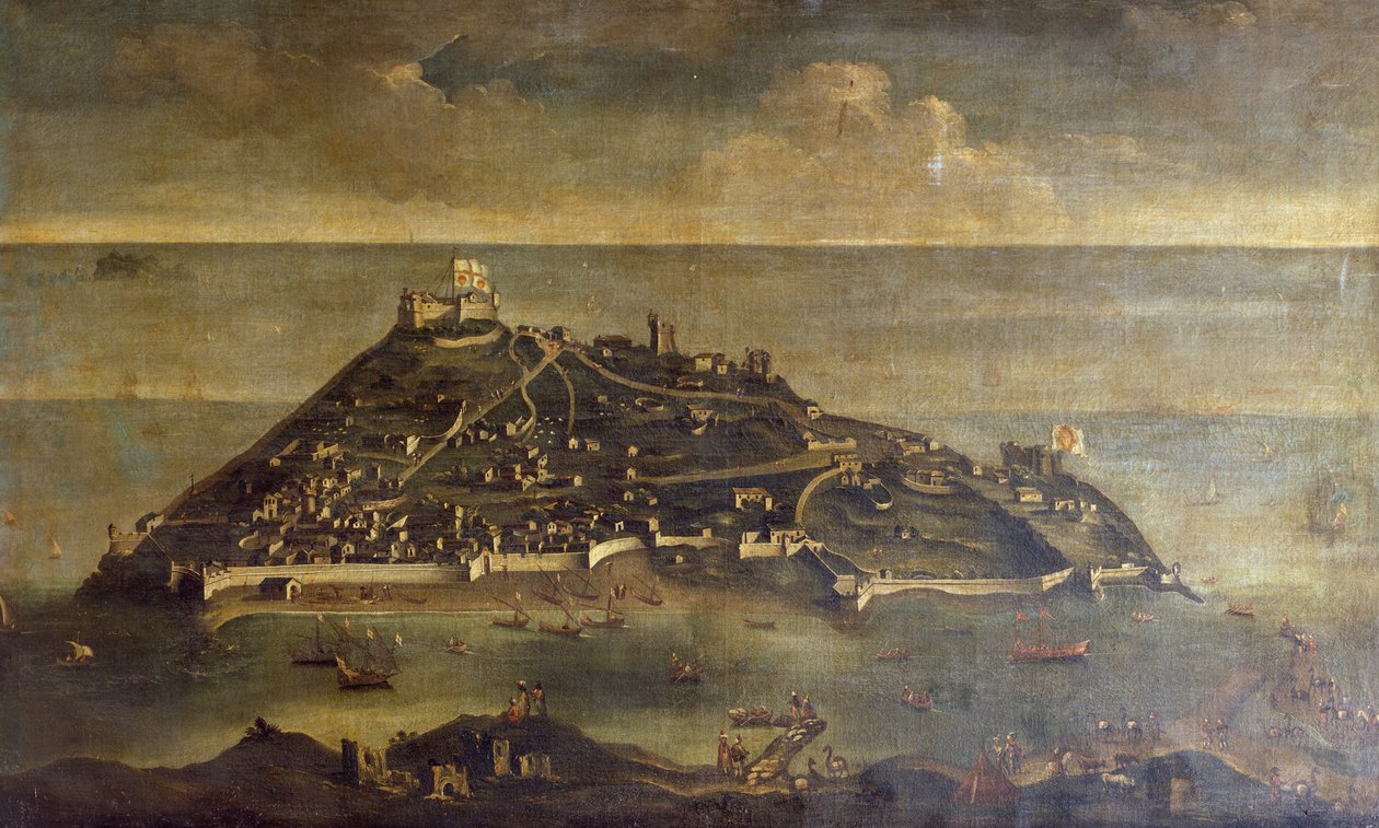Wyspa Tabarca, obraz nieznanego malarza weneckiego, Tunezja autorstwa Venetian School