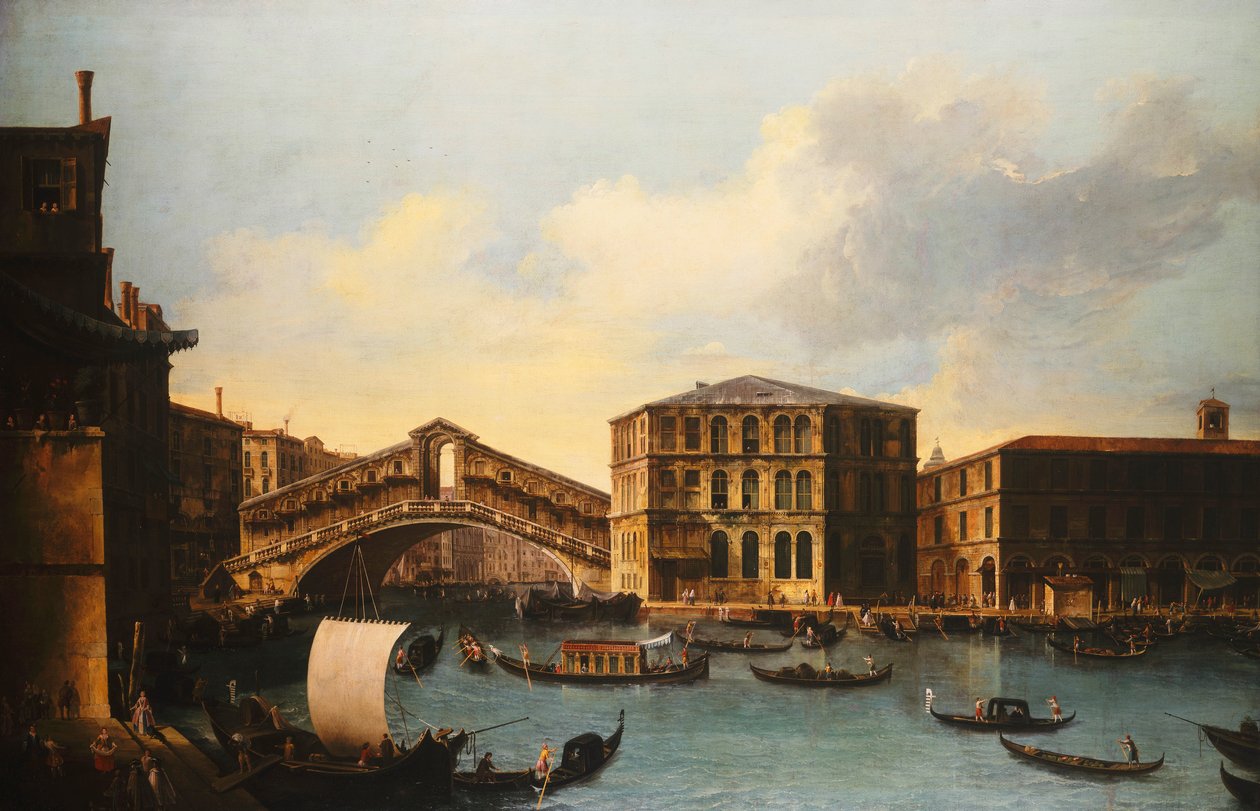 Most Rialto, wenecja, od północy, 1753 autorstwa Venetian School