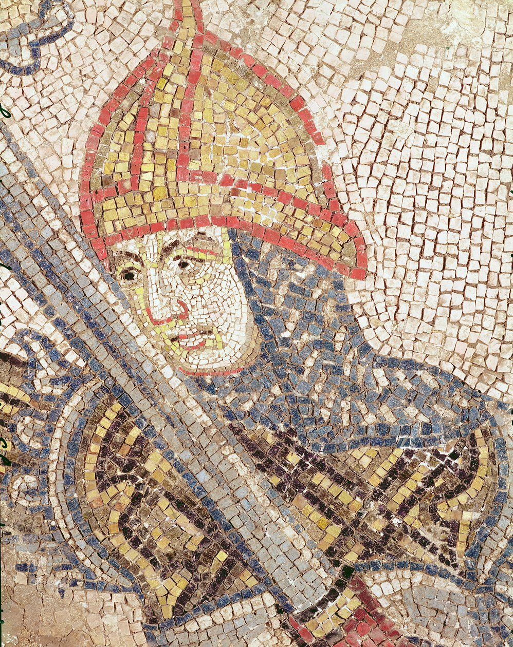Żołnierz z mieczem (mozaika) autorstwa Byzantine School