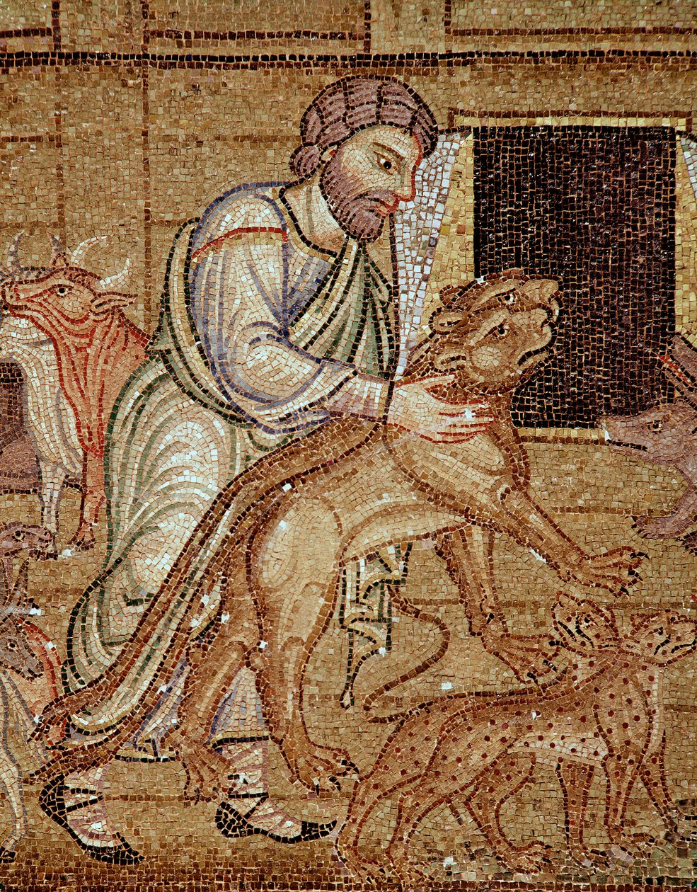Życie Noego, arka (szczegół mozaiki) autorstwa Veneto Byzantine School