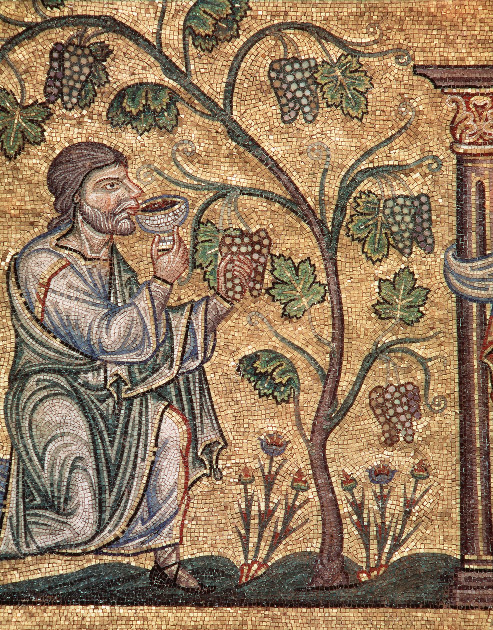 Życie Noego, pijaństwo (mozaika szczegół autorstwa Veneto Byzantine School