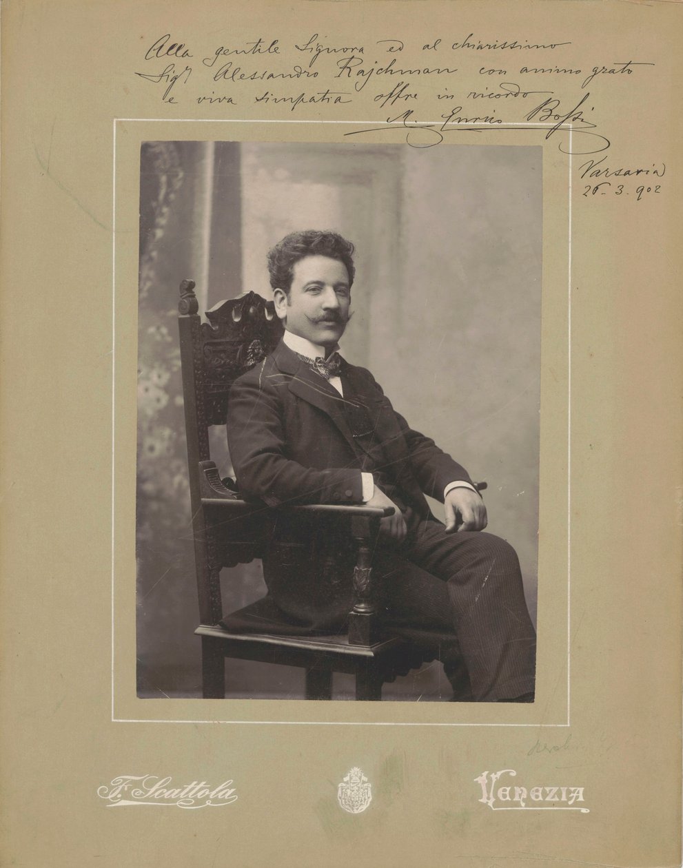 Portret organisty i kompozytora Marco Enrico Bossi 1861-1925 1900. autorstwa Venezia . Photo studio Francesco Scattola