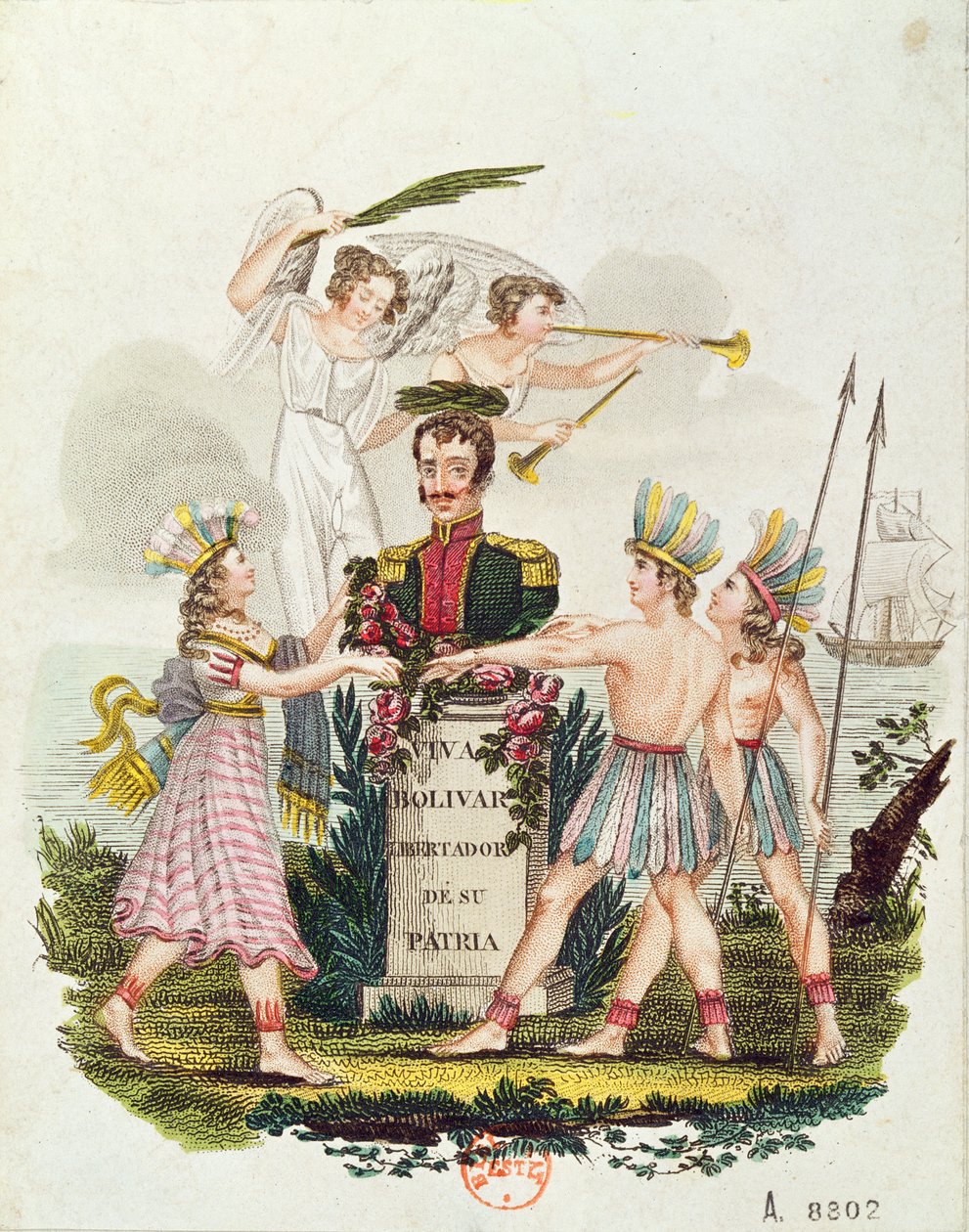 Popularne obrazy wychwalające Bolivara, ok. 1840 r autorstwa Venezuelan School