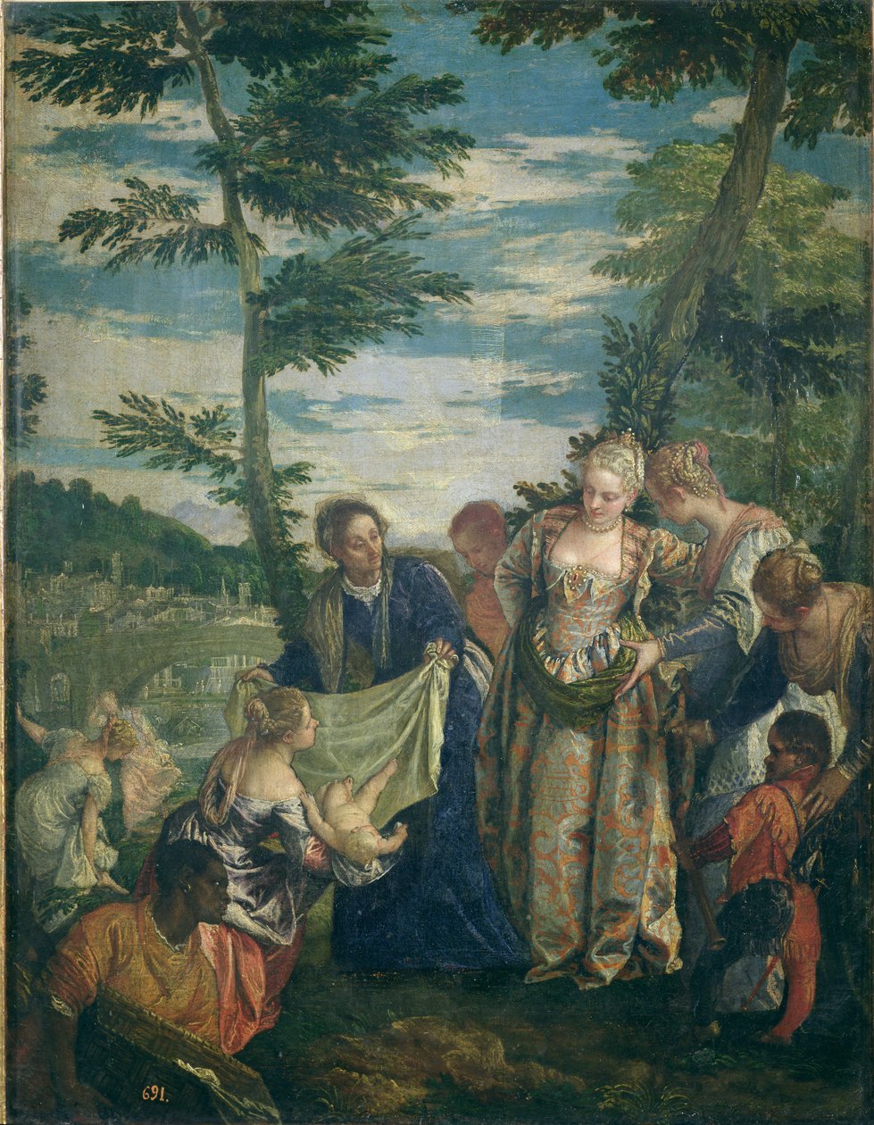 Mojżesz uratowany z Nilu, 1580 autorstwa Paolo Veronese