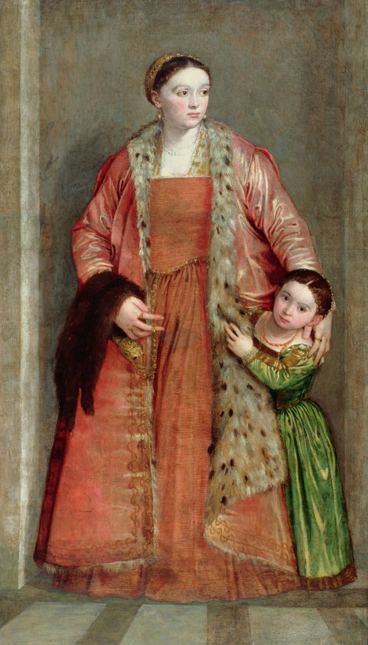 Portret hrabiny Liwii da Porto Thiene i jej córki, Portia, ok. 1551 autorstwa Paolo Veronese