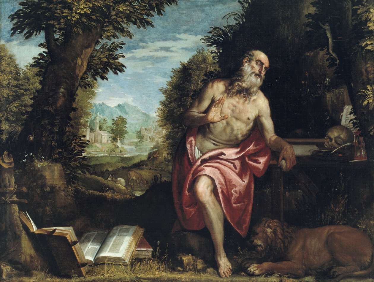 Święty Hieronim na pustkowiu autorstwa Veronese (1528 88) (workshop of)