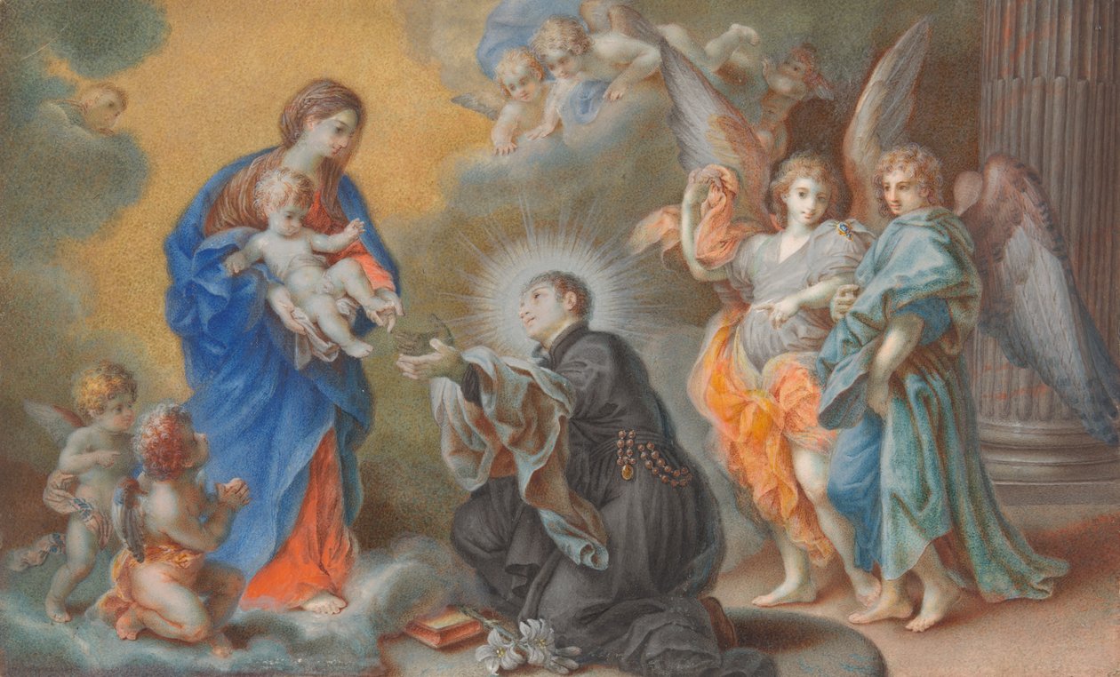 Madonna z Dzieciątkiem ukazują się św. Ludwikowi Gonzaga autorstwa Veronica Stern