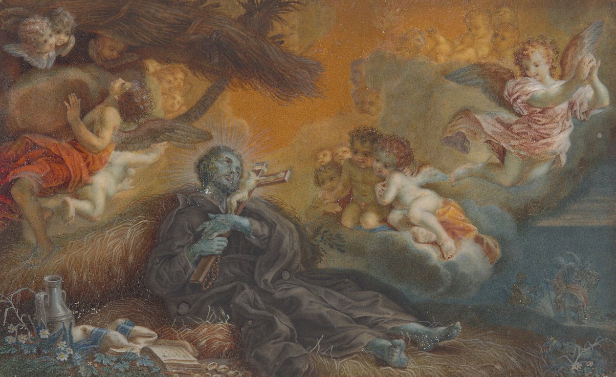 Śmierć świętego Franciszka Ksawerego, ok. 1750 (olej na płótnie) autorstwa Veronica Stern
