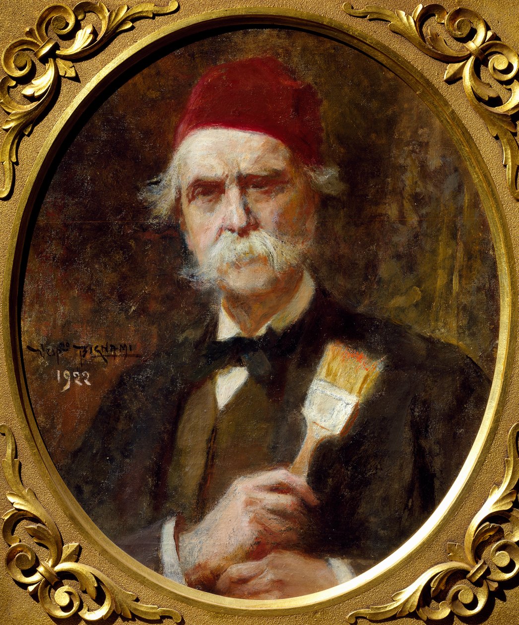 Autoportret Vespasiano Bignami (1841-1929), olej na płótnie, 55x62 cm autorstwa Vespasiano Bignami