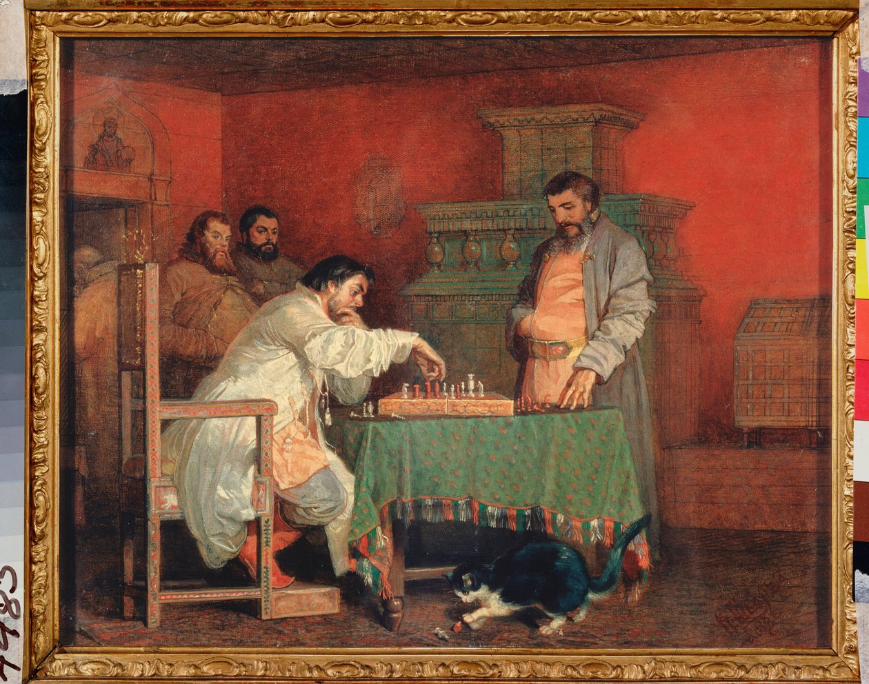 Scena z życia rosyjskiego cara (gra w szachy) - Scena z życia rosyjskiego cara (gra w szachy) - Obraz Wiaczesława Grigorievicha Schwarza (1838-1869), olej na płótnie autorstwa Viatcheslav Grigorievitch Schwarz