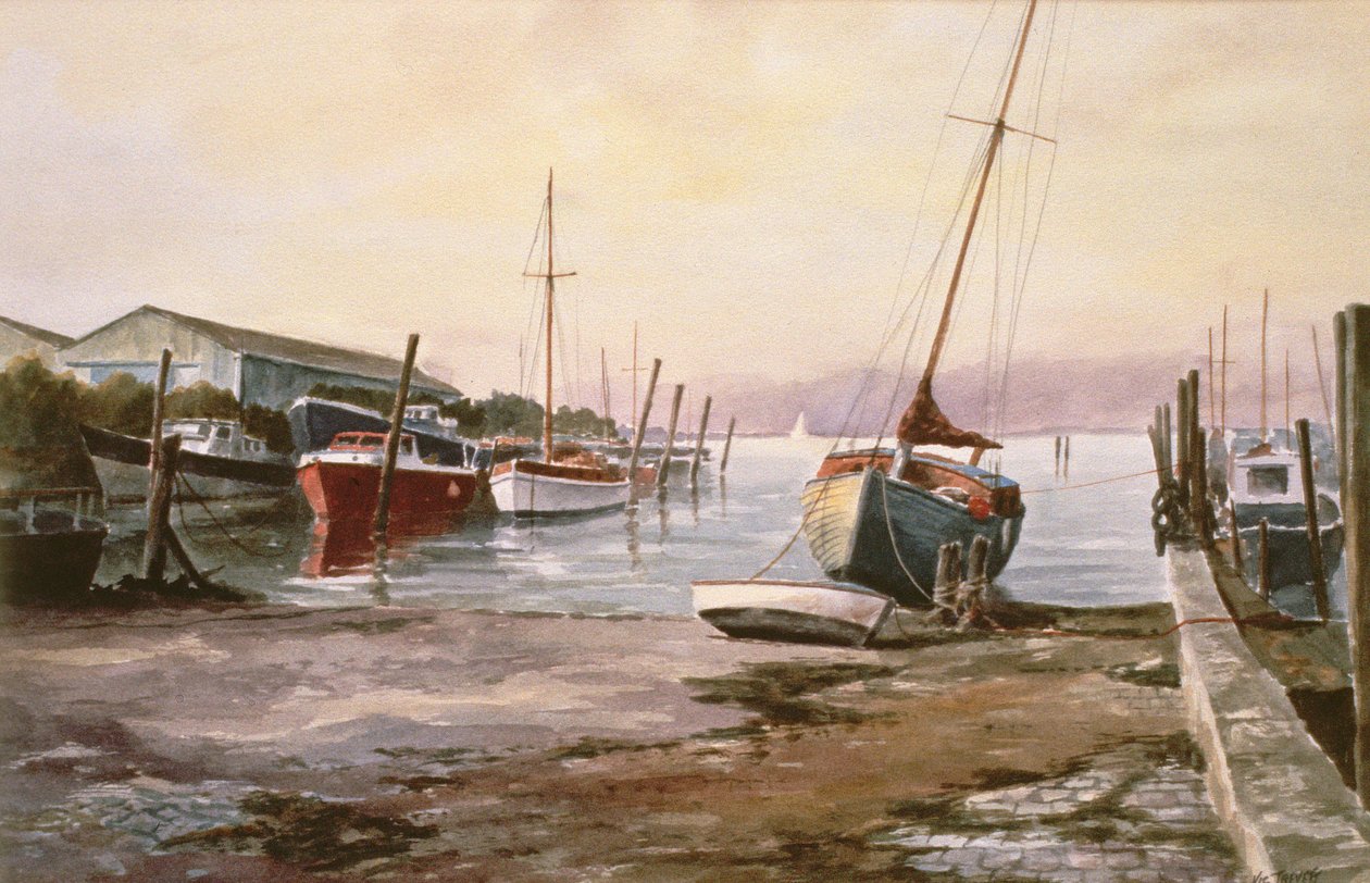 Gillingham Pier na Medway autorstwa Vic Trevett