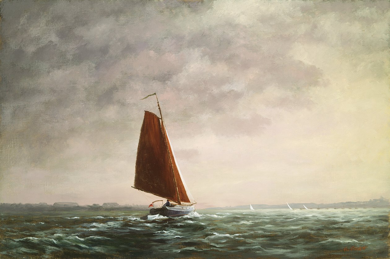 Mijanie Szkwał na Medway (holenderski jacht sterowy) autorstwa Vic Trevett