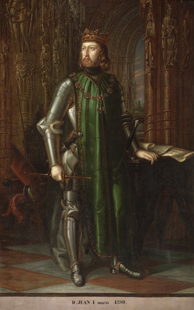 Portret króla Jana I z Kastylii (1358-1390) (Portret króla Jana I z Kastylii) Obraz Vicente Arbiol y Rodriguez (1812-1876) 1848 Pałac las Cortes, Madryt autorstwa Vicente Arbiol y Rodríguez