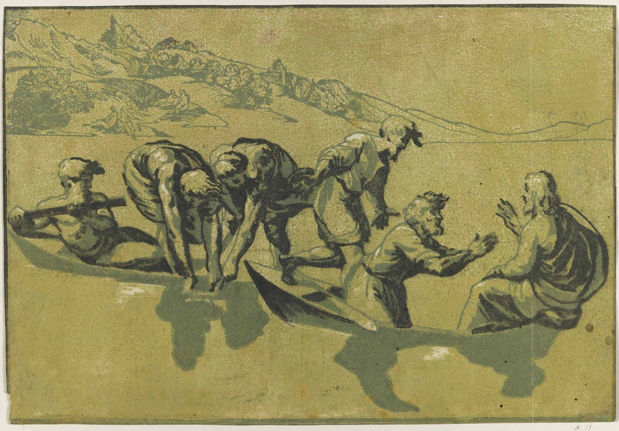 Cudowny Połów Ryb według Rafaela, ok. 1540. autorstwa Vicentino