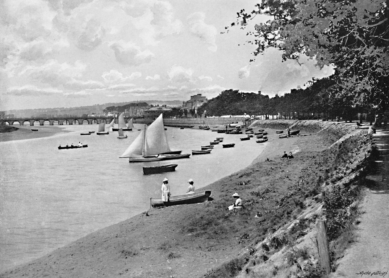 „Barnstaple, z South Walk”, c1896 autorstwa Vickery Bros
