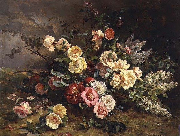 Martwa natura z kwiatami autorstwa Victoire Leclaire