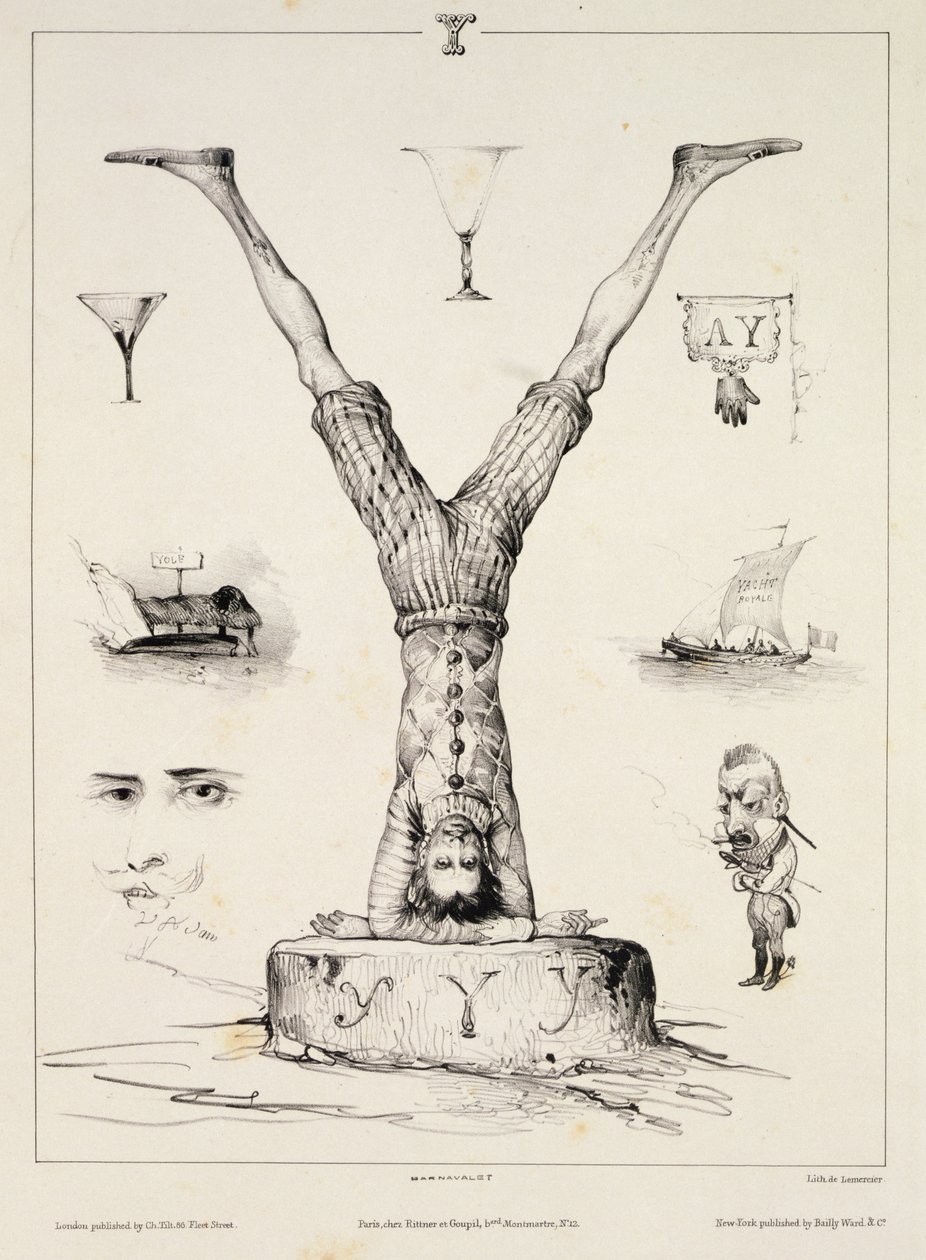 Litera Y z elementarza alfabetu, rytowana przez Lemerciera, 1832 autorstwa Victor Adam