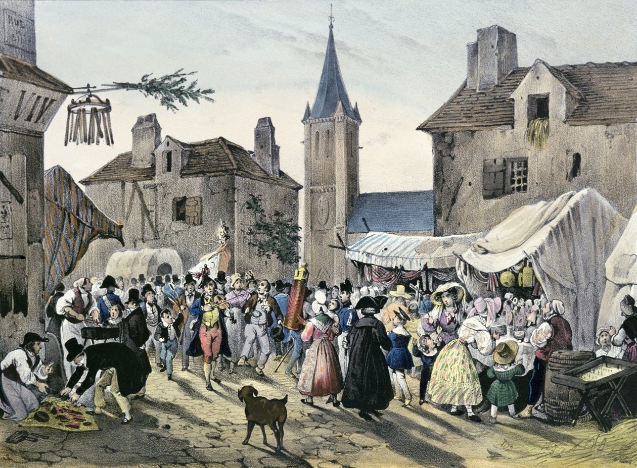 „Lokalne festyny wokół Paryża”, seria, 1830, Chatenay autorstwa Victor Adam