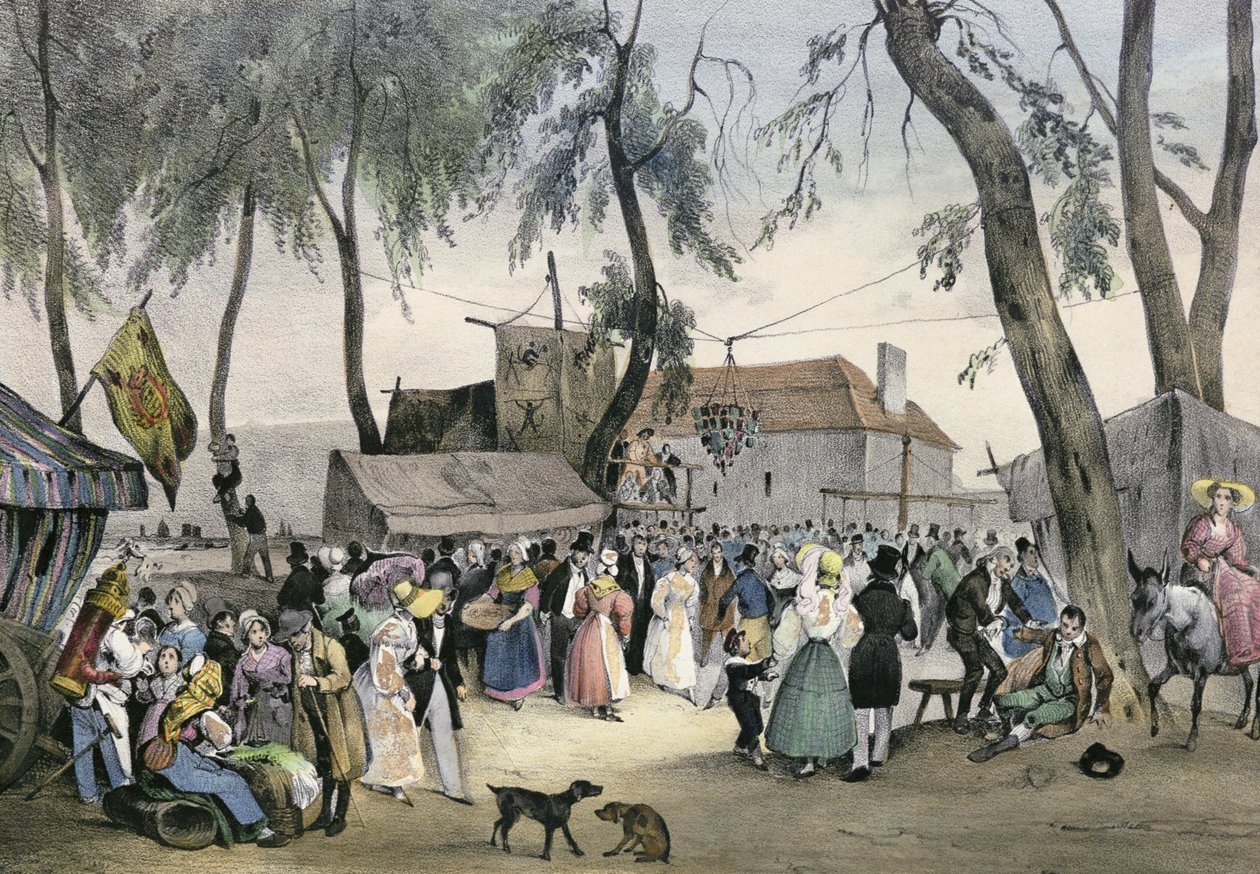 „Lokalne festyny ​​wokół Paryża”, seria, 1830, Fontenay-aux-roses autorstwa Victor Adam