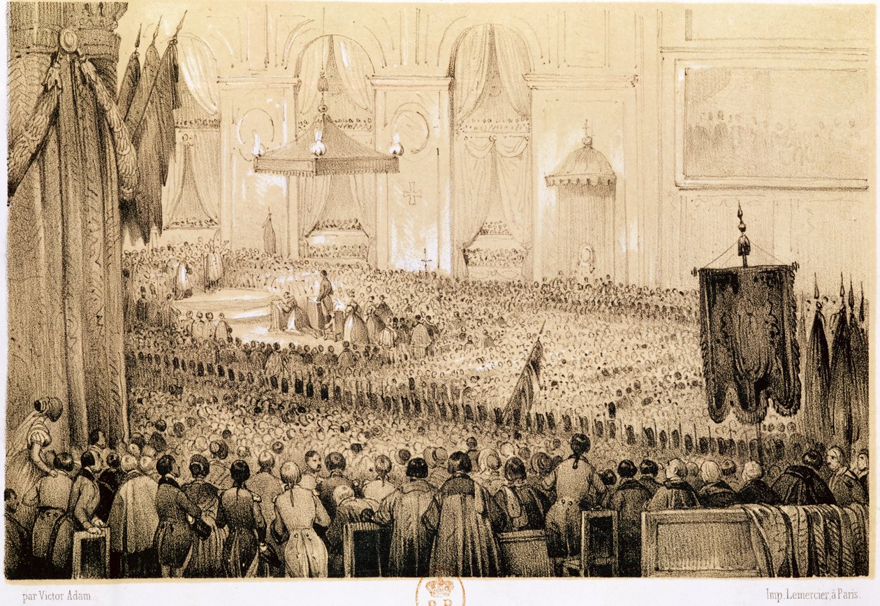Przywrócenie kultu: A Te Deum w Notre-Dame de Paris, 18 kwietnia 1802 autorstwa Victor Adam